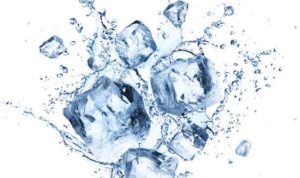 Cool Refreshing Crystals With Water Drops Isolated On White